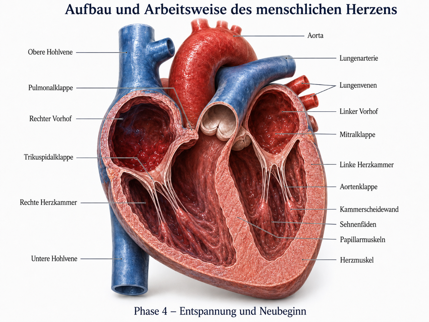Menschliches Herz während der Entspannungsphase